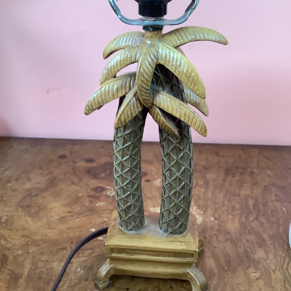 Palm Tree Table Lamp with Cream Shade - Tropical Home Accent 16” - Picture 7 of 16